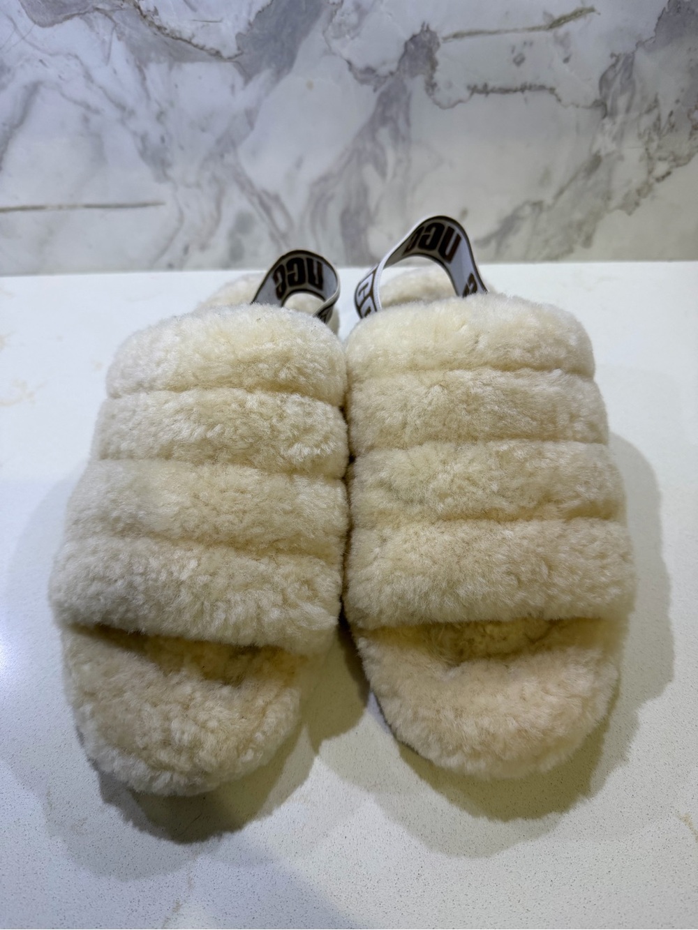 UGG Women's Fluff Yeah Slide - Natural 8 - Picture 4 of 16